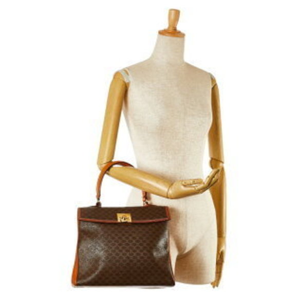 Celine Macadam Handbag Brown Leather - Picture 6 of 6